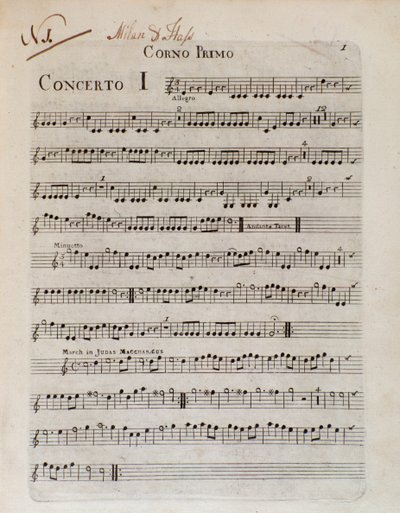 G B Sammartinin ja J A Hassen kuuden konserton 8-osaisen musiikin taustakappale tekijältä Unknown artist