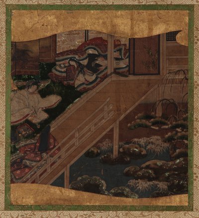 Puutarha ja sisustus: taiteilija maalaa naisen muotokuvaa tekijältä Unknown artist