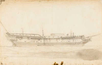 George Vancouverin "Discovery", noin 1789 (kynä, tussi, tussihuuhtelu). tekijältä Unknown artist