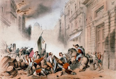 Giuseppe Garibaldi saapumassa Palermoon 26. toukokuuta 1860 (kaiverrus tekijältä Unknown artist