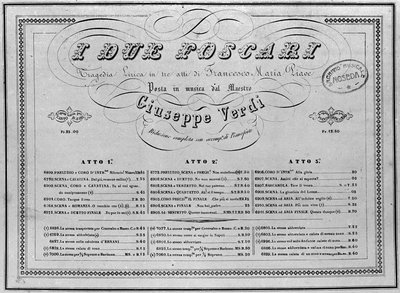 Giuseppe Verdi: nuotit pianolle ooppera "I Due Foscari". tekijältä Unknown artist