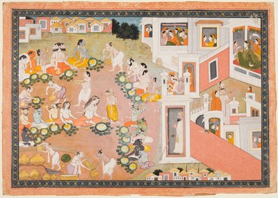 Jumalat, Rishit ja demonit Raman syntymäjuhlissa, Ramayanasta tekijältä Unknown artist