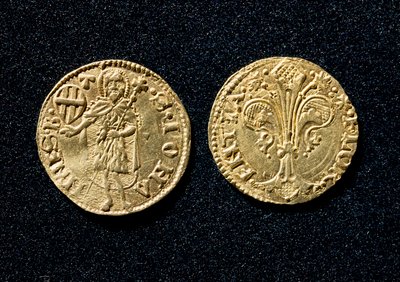 Kultainen guldeni. 1250-1300 Bargellon kansallismuseo Firenzessä tekijältä Unknown artist