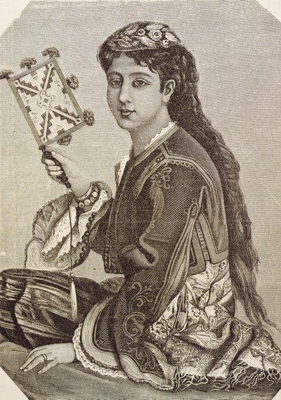 Kreikka (19. vuosisata). Yhteiskunta. Nuori kreikkalainen. 1879. Kaiverrus tekijältä Unknown artist
