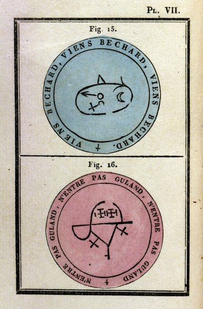 Paavi Honoriuksen grimoire kutsui demoneja. Ed. vuodelta 1760. tekijältä Unknown artist