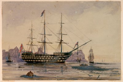 HMS Victory Portsmouthin satama, 24. lokakuuta 1858. tekijältä Unknown artist