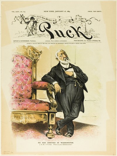 Hän on saapunut Washingtoniin, alkaen Puck tekijältä Unknown artist