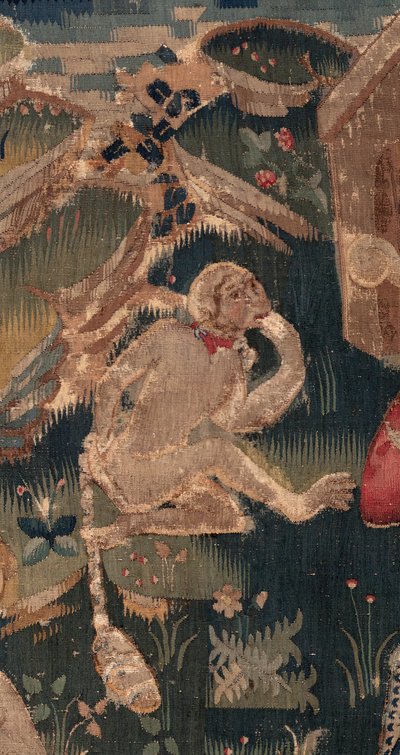 Saint Piatin ja Saint Eleuthèren historia, kohtaus 12: Tribuunin tyttären ylösnousemus Yksityiskohta. tekijältä Unknown artist