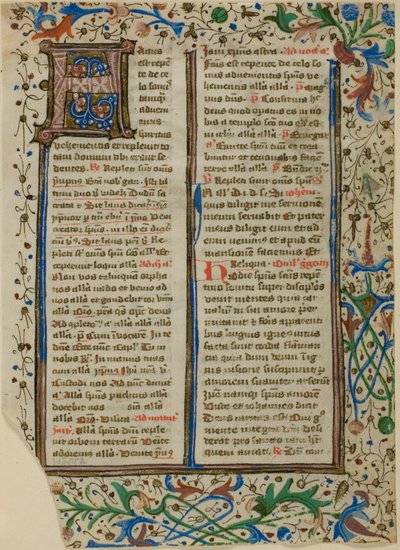 Valaistu alkukirjain "H" psalttarista tai breviääristä. tekijältä Unknown artist