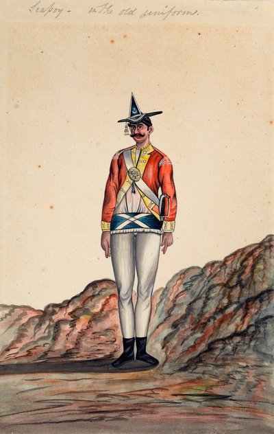 Intian upseeri, Bengalin armeija, noin 1805 tekijältä Unknown artist