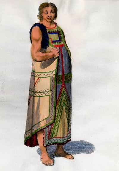 Intialainen puku Montevideosta Uruguaysta. Litografia 1700-luvun lopulta. Pariisi, koristetaide tekijältä Unknown artist
