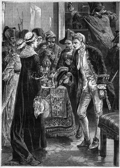 John Paul Jones vierailee Lady Selkirkin luona, kun hänen miehensä olivat vieneet hänen arvoesineensä - Amerikan laivasto: John Paul Jones (1747-1792) Yhdysvaltain vapaussodan sankarit ja Rangerin miehistö teki ratsian Selkirkin kreivin linnaan Yhdysvalloi tekijältä Unknown artist
