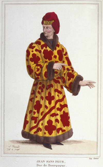 Johannes ilman pelkoa (1371-1419), Burgundin herttua. Kaiverrus vuodelta 1830 tekijältä Unknown artist