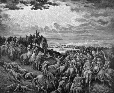 Joshua pysäyttää Auringon kilpailun. tekijältä Unknown artist