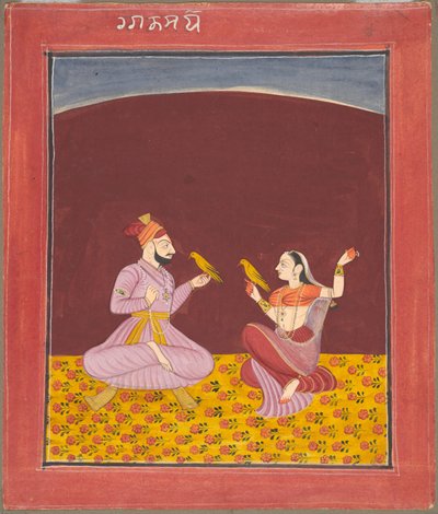 Kamod Raga "Dipak Raga" -perheestä, sivu Ragamala-sarjasta tekijältä Unknown artist