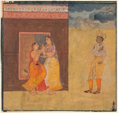 Krishna Abhisarika Naika, tuosta Rasikapriyan käsikirjoituksesta tekijältä Unknown artist