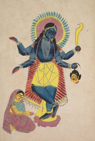 Krishna Kaliina, jota Radha palvoi (recto) tekijältä Unknown artist