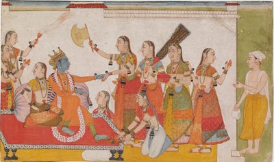Krishna toivottaa tervetulleeksi Sudaman <em>Bhagavata Purnasta</em> tekijältä Unknown artist