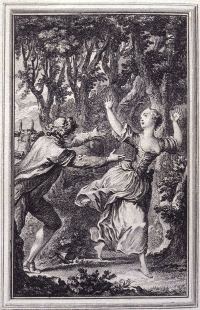 La Clochette - Jean La Fontainen teoksessa "Tarinoita ja novelleja säkeissä". 1762. tekijältä Unknown artist