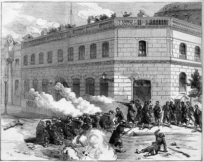 La Commune de Paris vuonna 1871. Federes (Communards) puolusti Elysee-palatsia. tekijältä Unknown artist