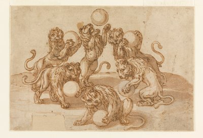 Lionit jongleeraavat Medici-palloilla tekijältä Unknown artist