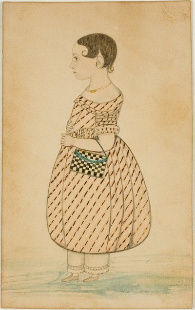 Pieni tyttö ruudullinen kukkaro profiilissa vasemmalla tekijältä Unknown artist