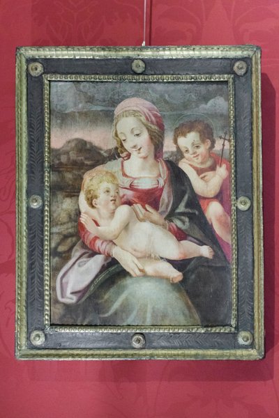 Madonna lapsen ja Johannes Kastajan kanssa tekijältä Unknown artist