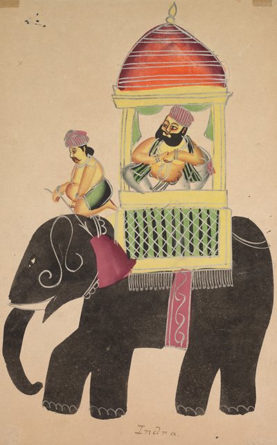 Tarakeshwarin Mahant ratsastaa norsulla tekijältä Unknown artist