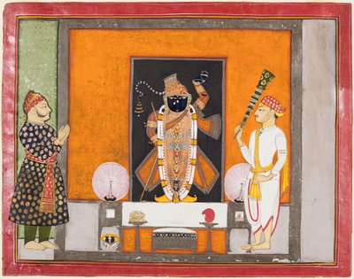 Kotalainen Maharao Ram Singh II (n. 1828–1866) palvoo Brij Nathjia sulhanena tekijältä Unknown artist