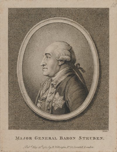 Kenraalimajuri Baron Steuben (etsaus) tekijältä Unknown artist