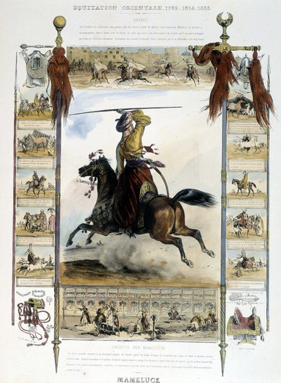 Mameluck (itäinen ratsastus) - Charles Aubryn "" Muinaisen ja nykyaikaisen ratsastuksen maalauksellisessa historiassa" tekijältä Unknown artist