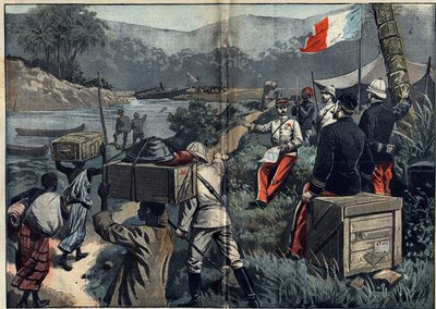 Marchandin lähetyskenttä Afrikassa (1896-1899): retkikunta, joka otti Ylä-Niilin haltuunsa vuonna 1898. Irrotettavan höyryn "" le Faidherbe"" laukaisu M