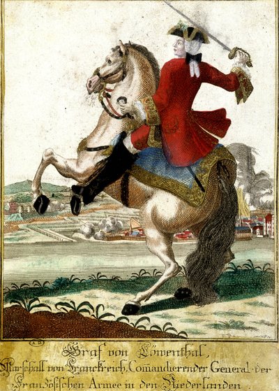 Marsalkka Loewendahl (1700-1755) Fontenoyn taistelussa Belgiassa tekijältä Unknown artist
