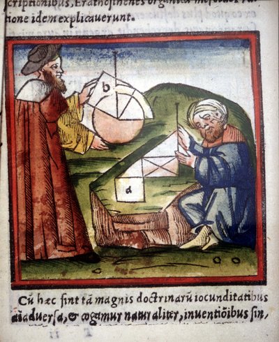 Matemaatikot. 1500-luvun käsikirjoitus. tekijältä Unknown artist