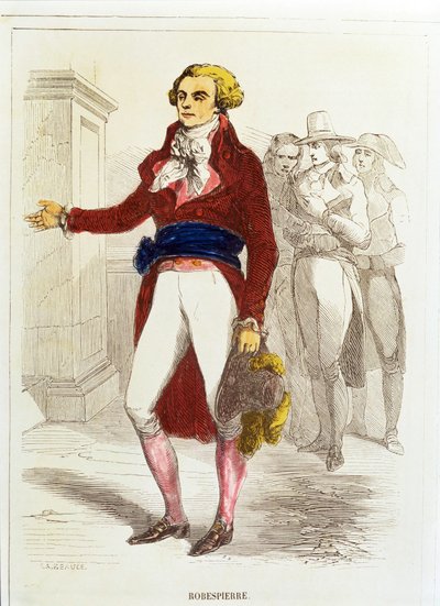 Maximilien Robespierre, käsivärinen etsaus (käsivärinen etsaus) tekijältä Unknown artist