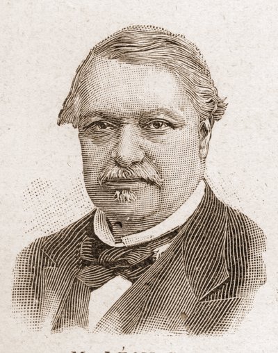 Academy Francaisen jäsenet vuonna 1895: muotokuva Leon Saysta (1826-1896), ranskalainen taloustieteilijä ja poliitikko. tekijältä Unknown artist