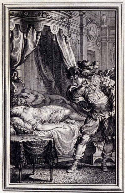 Mona Lisa - Jean La Fontainen teoksessa "Tales and novelles in vers" 1762. tekijältä Unknown artist