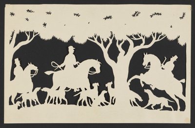 Fox Hunterit koiriensa kanssa tekijältä Unknown artist