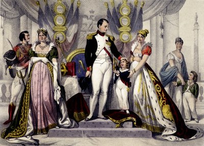 Napoleonin dynastia 1804-1815. Josephine, Napoleon I, Rooman kuningas, Mary Louise. Kaiverrus 1800-luvulta. tekijältä Unknown artist
