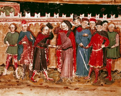 Minigabellin virkamiehet käsikirjoituksesta (Ms. H V-5) "Codex de Privilegs" tekijältä Unknown artist