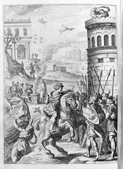 Ovidius (Ovidius) - kuvitus kirjalle 15 - (P. Ovidius Nasonis Metamorphose libri XV um noctis THE. Farnaby.) muistiinpano Thomas Farnaby (Farnaby) (1575-1647) tekijältä Unknown artist