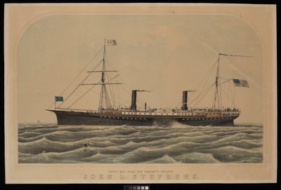 Pacific Mail Steam Ship Companyn höyrylaiva John L Stephens. tekijältä Unknown artist