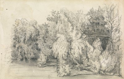 Osa rakennusta, jota ympäröi metsä tekijältä Unknown artist
