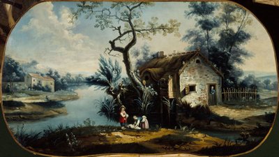 Pastoraalikohtaus. Vuosien 1701 ja 1800 välillä (öljy kankaalle). tekijältä Unknown artist