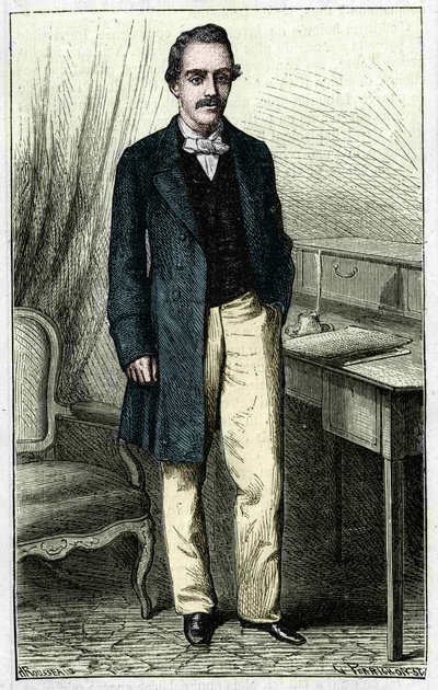 Paul du Chaillu (1837-1903), ranskalainen Päiväntasaajan Afrikan tutkimusmatkailija. tekijältä Unknown artist