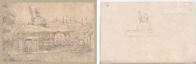 Paviljonki lähellä moskeijaa (recto) Luonnos paviljonkiin lähellä moskeijaa (verso) tekijältä Unknown artist