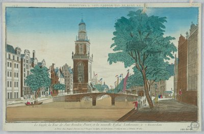 Peep-show, Cingle, Jan-Rooden-Poort Tower ja Uusi luterilainen kirkko, Amsterdam, nro 15 tekijältä Unknown artist
