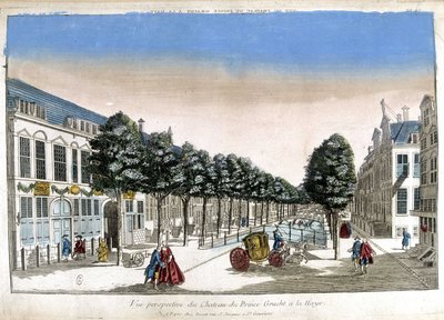Perspektiivikuva Haagista: kanavat ja Prince Grachtin linna - Optinen tekijältä Unknown artist