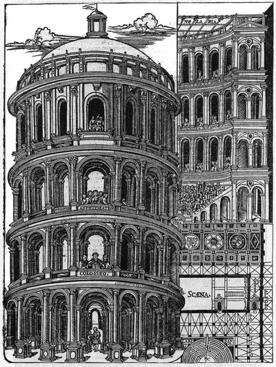 Levy otettu kirjasta "" De architectura"", käsittelee roomalaisen arkkitehdin Marcus Vitrubius Pollio dit Vitruvion (1. vuosisadalla eKr.) arkkitehtuuria. Gianbaptista Caporali di Perugia italialainen painos vuodelta 1536. tekijältä Unknown artist