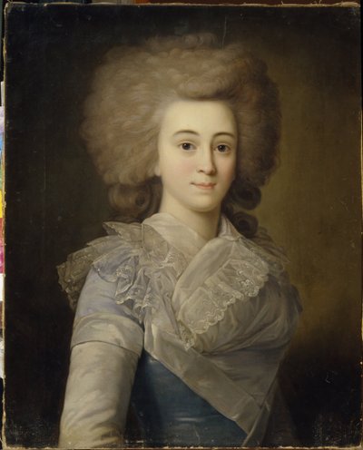 Elisabeth Alexandrovna Stroganova (1745-1831) muotokuva (Elisaveta A. Stroganovan muotokuva). Anonyymi maalaus, öljy kankaalle, noin 1770. 1700-luvun venäläistä taidetta, rokokootaidetta. Alueellinen taidegalleria, Tambov (Venäjä). tekijältä Unknown artist